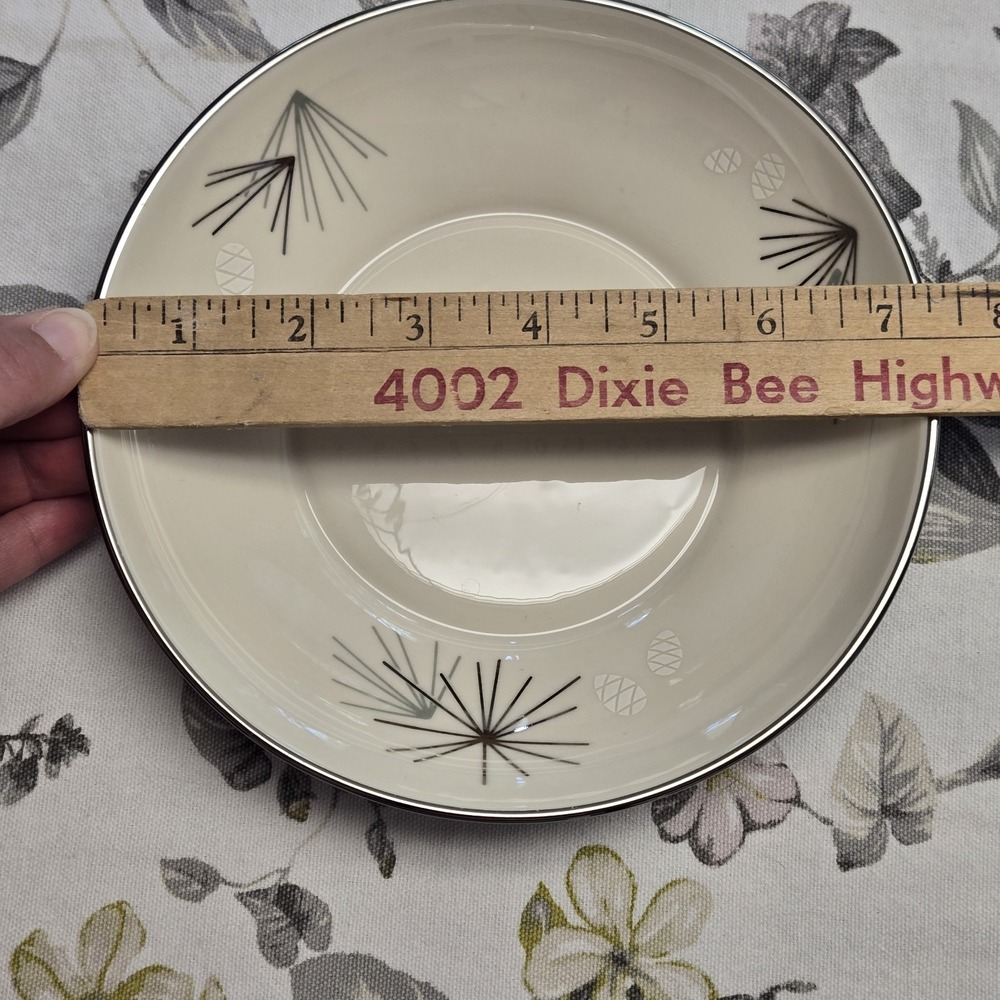 Franciscan SILVER PINE Atomic Coupe Soup Bowl 7 3/8", Mid Century Modern Vintage - Picture 7 of 7